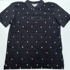 NWT Scotch & Soda Men's Organic Cotton Breathable Pique Navy Floral SS  Polo